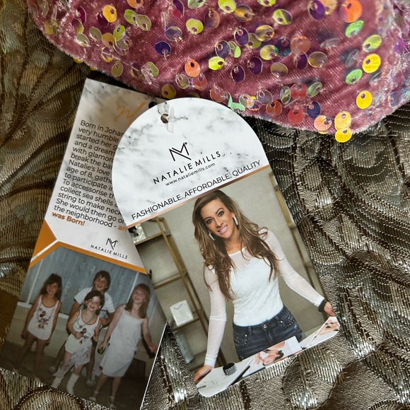 Gemma Sequined Bucket Hat in Pink - Picture 6 of 6